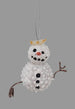 Hand painted snowman angel ornament