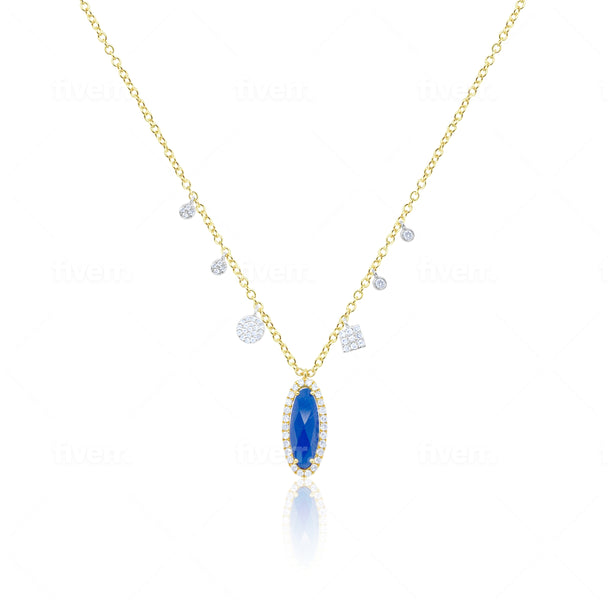 Yellow Gold Sapphire Necklace