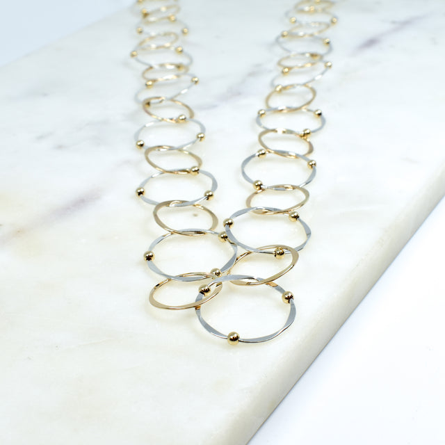 30" Mixed Metal Circle Necklace