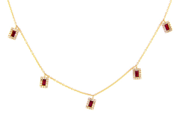 Ruby and Diamond Pendant Necklace