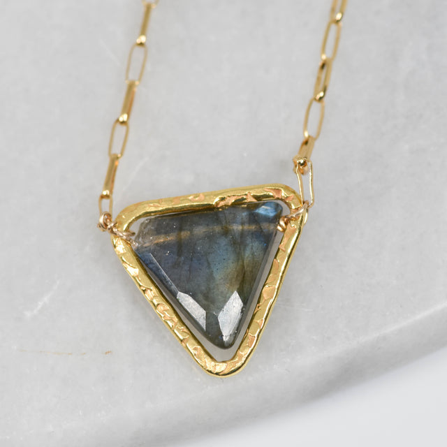 Gold Triangle Labradorite Necklace