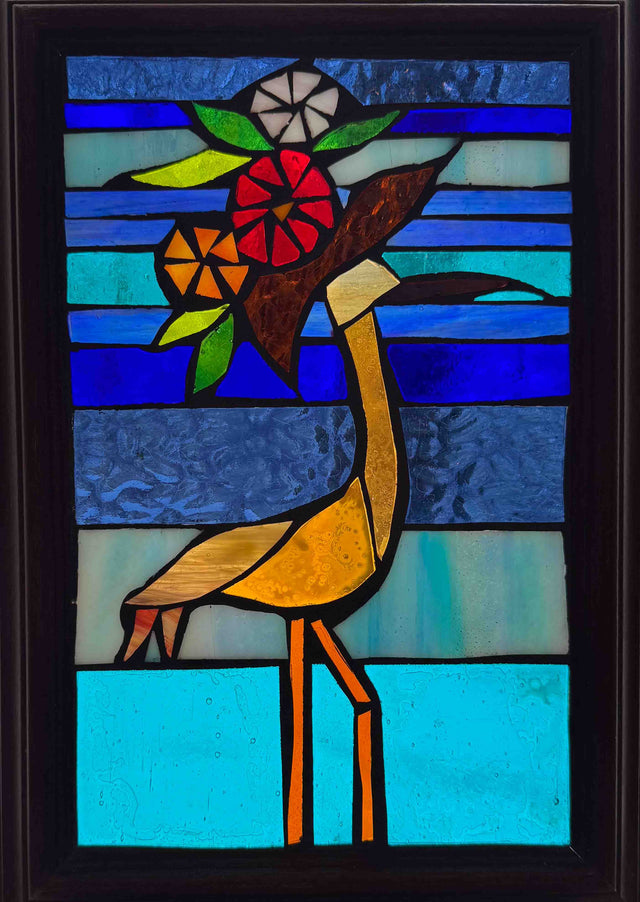 Classy Crane Mosaic Window