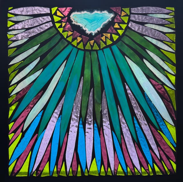 Flower Rays Mosaic Window