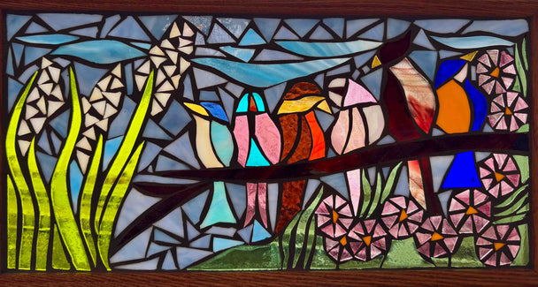 Garden Perch Mosaic Window