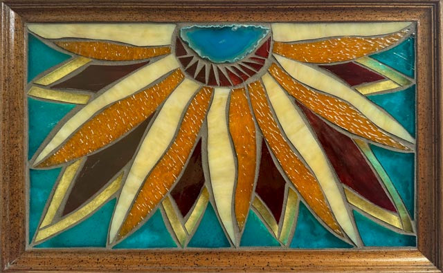 Golden Flower Mosaic Window