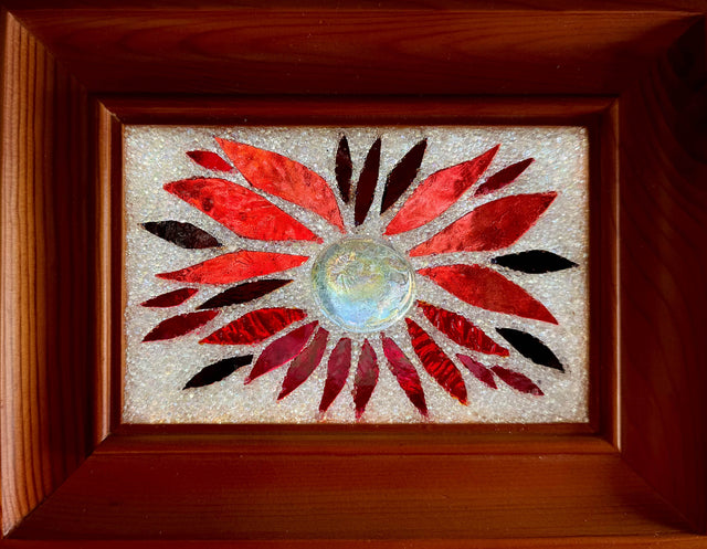 Shimmering Flower Mosaic Window