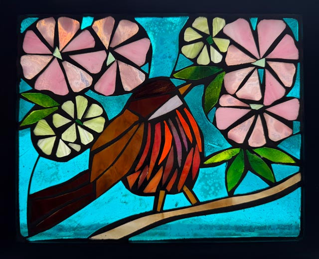 Spring Robin Mosaic Window