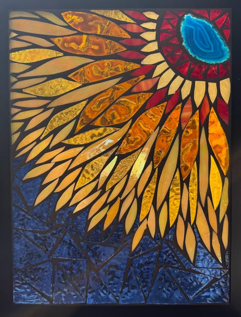 Sunshine Flower Mosaic Window