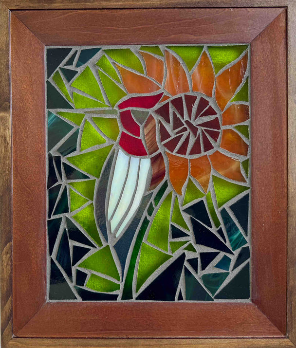 Woodpecker Mosaic Window