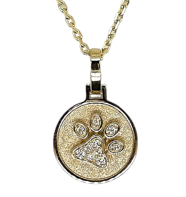 Happy Satin Dog Paw Pendant Necklace