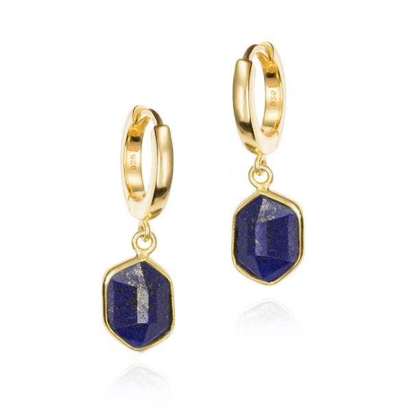 Lapis Geo Earrings