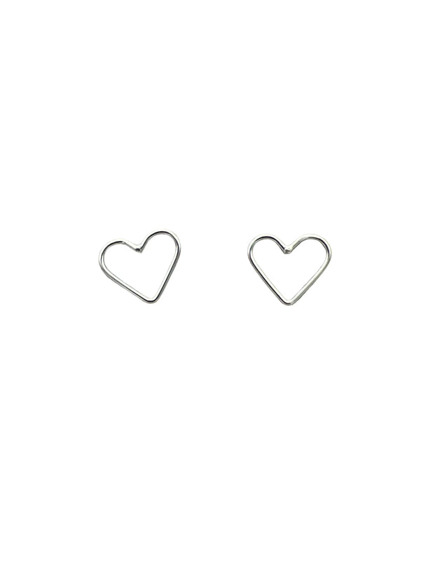 Silver Heart Stud Earrings