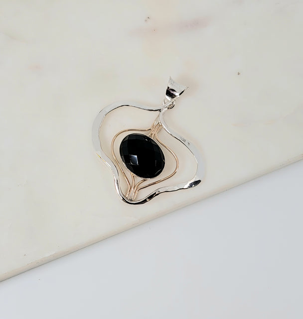 Black Agate Seismic Activity Pendant