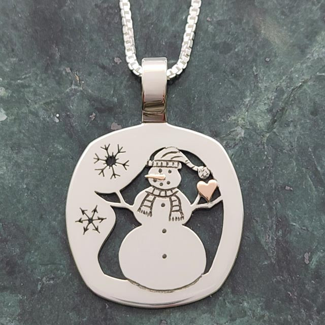 Have A Heart Snowman Necklace
