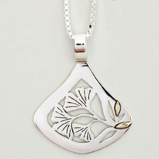 Ginkgo Leaf Pendant Necklace