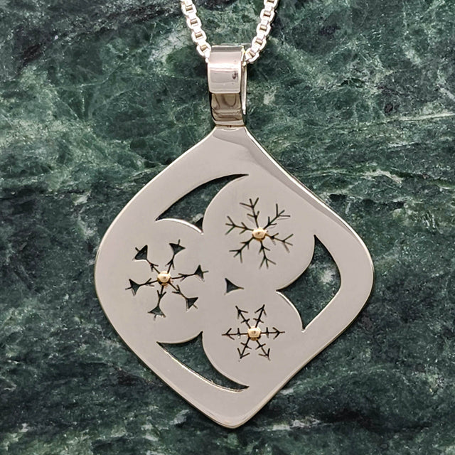 Triple Snowflake Necklace