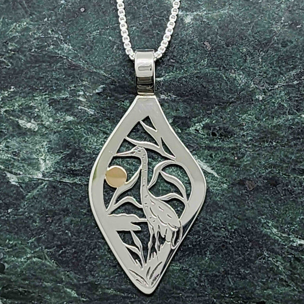 Sunny View Sandhill Crane Necklace