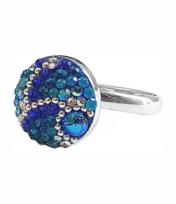 Blue Adjustable Circle Ring C