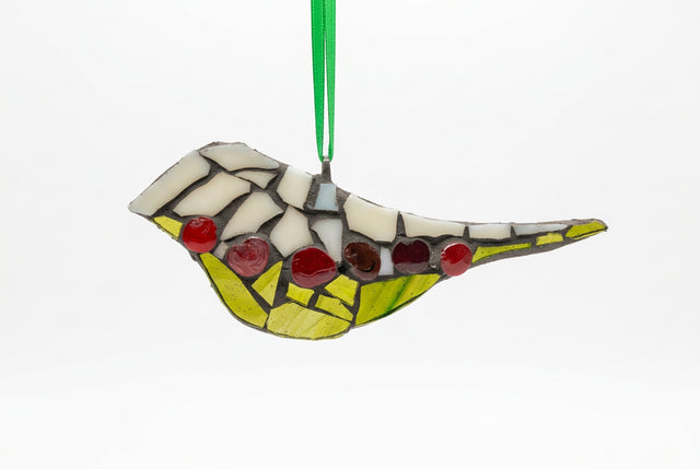 Poppy Bird Mosaic Ornament