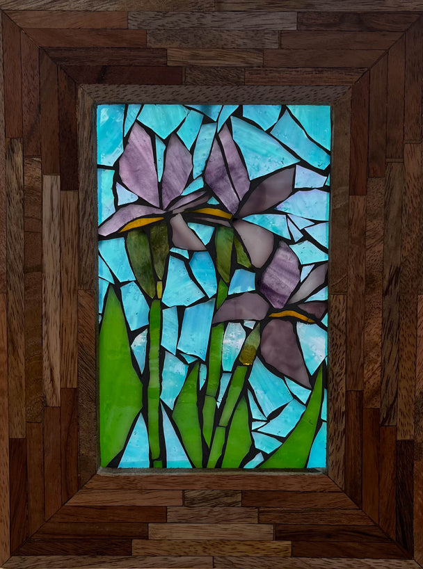 Purple Iris Mosaic Window