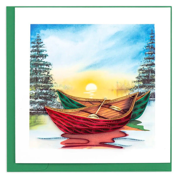 Quilled River Canoes Greeting Card
