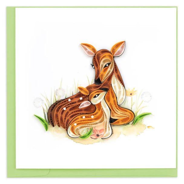 Quilled Doe & Fawn Greeting Card