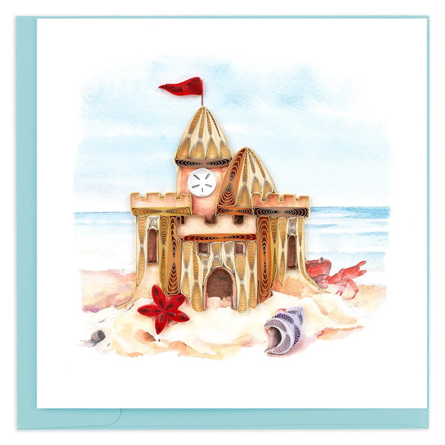 Quilled Sand Castle Greeting Card