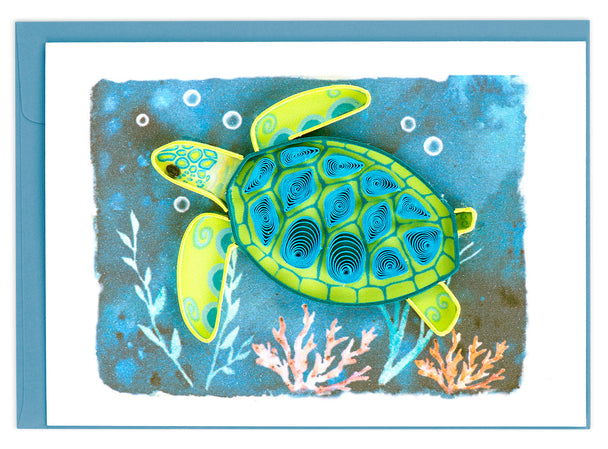 Quilled Sea Turtle Gift Enclosure Card