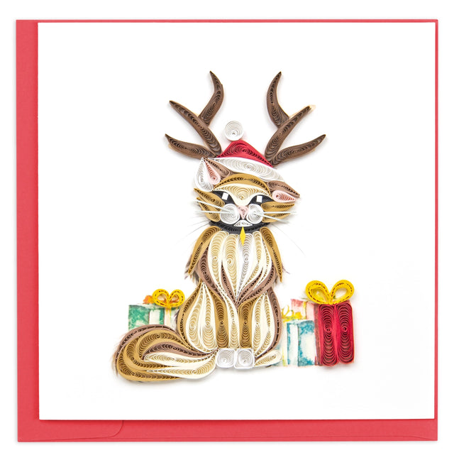 Holiday Cat Quilled Greeting Card