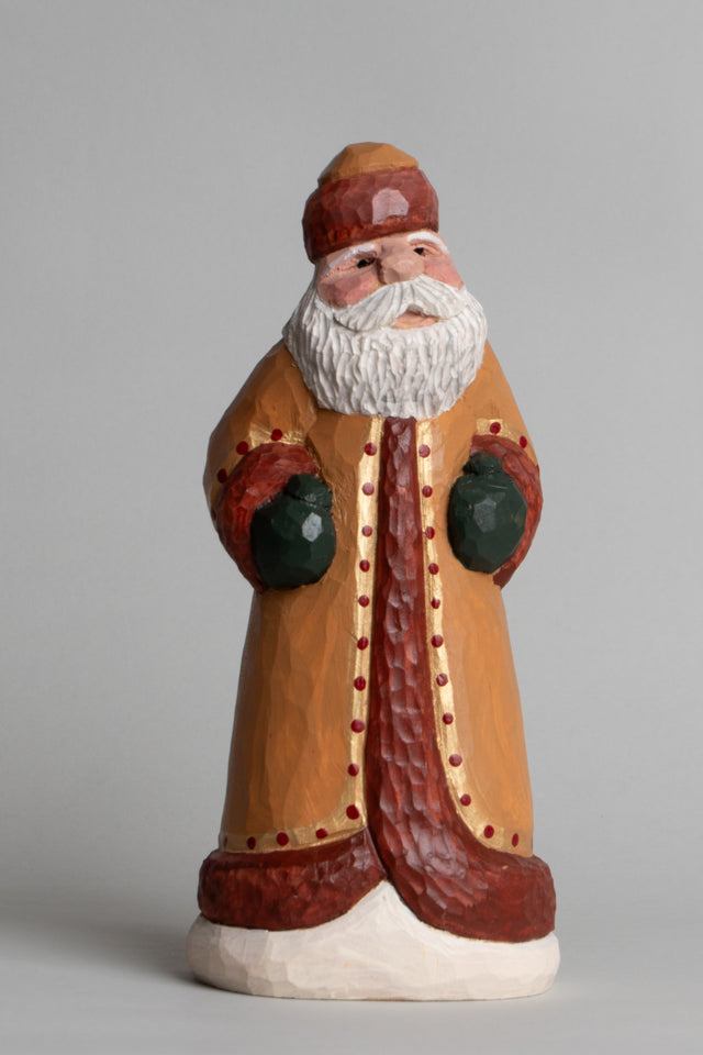 Tan Santa with Gold Trim