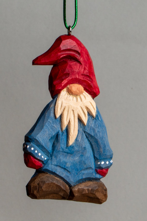 Blue Flat Gnome Ornament