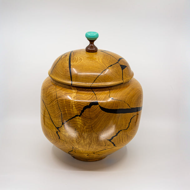 Black Epoxy Kintsugi Bur Oak Vessel