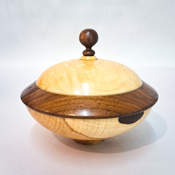 Norway Maple with Walnut Rimmed Lid