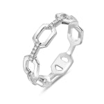 White Gold Link Diamond Ring