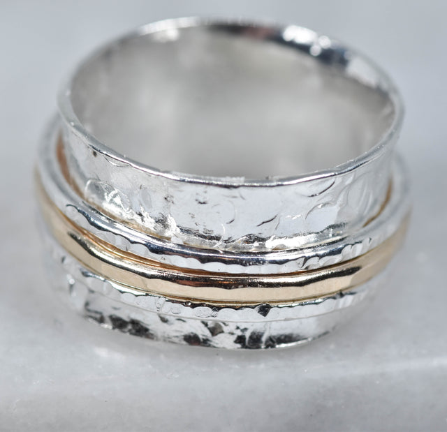 Gold and Silver Spinner Ring