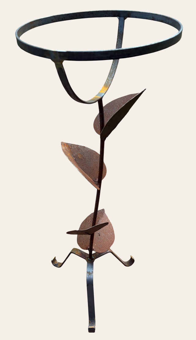 Bird Bath Base With Leaves