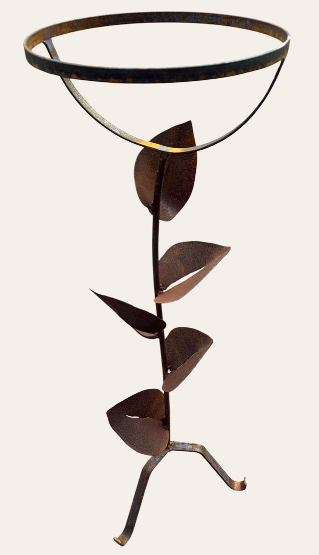 Spiral Bird Bath Base With Leaves