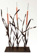 Medium Steel and Copper Cattail Sculpture for tabletop or pedestal display.