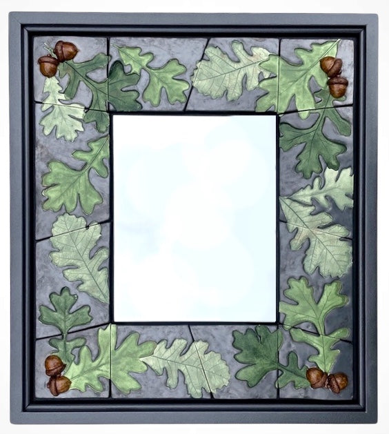 Oak Leaf Ceramic Tile Mirror