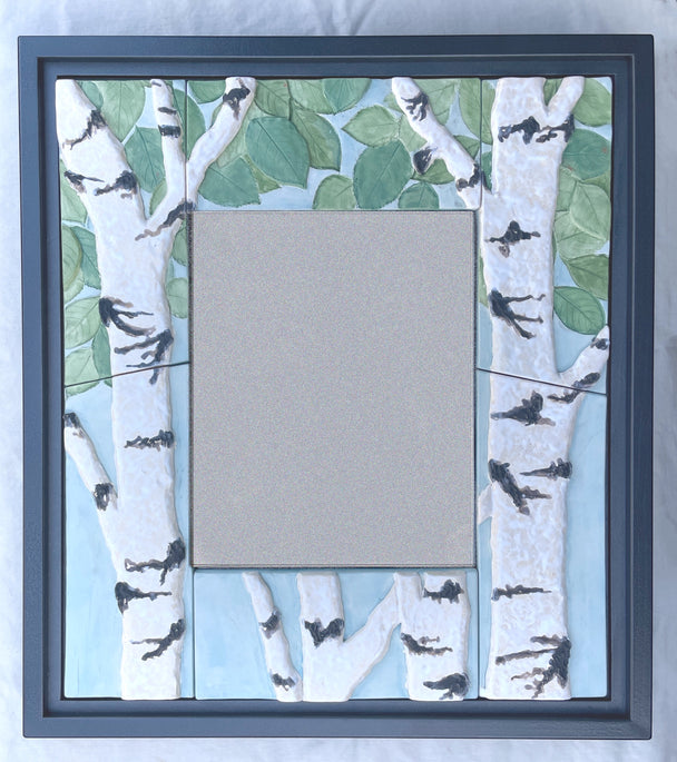 Birch Trees Ceramic Tile Mirror