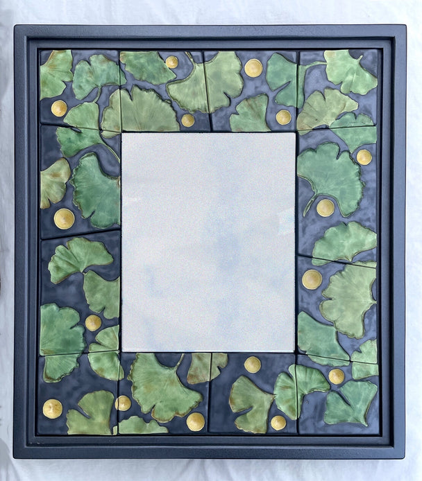 Gingko Leaves on Dark Background Mirror