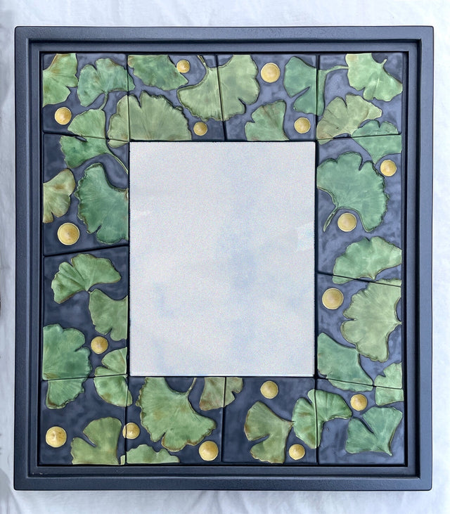 Gingko Leaves on Dark Background Mirror