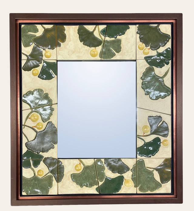 Gingko Leaves Handmade Tile Mirror