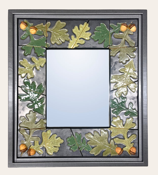Oak Leaves Handmade Tile Mirror