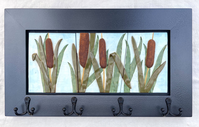 Cattail Frieze Ceramic Coat Rack