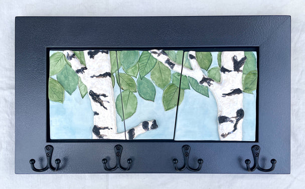 Birch Trees Frieze Ceramic Coat Rack