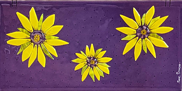 Sunflowers! Fused Glass Window Hanging