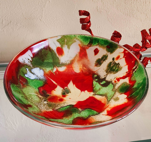 Santa's Milkshake: Fused Glass Bowl