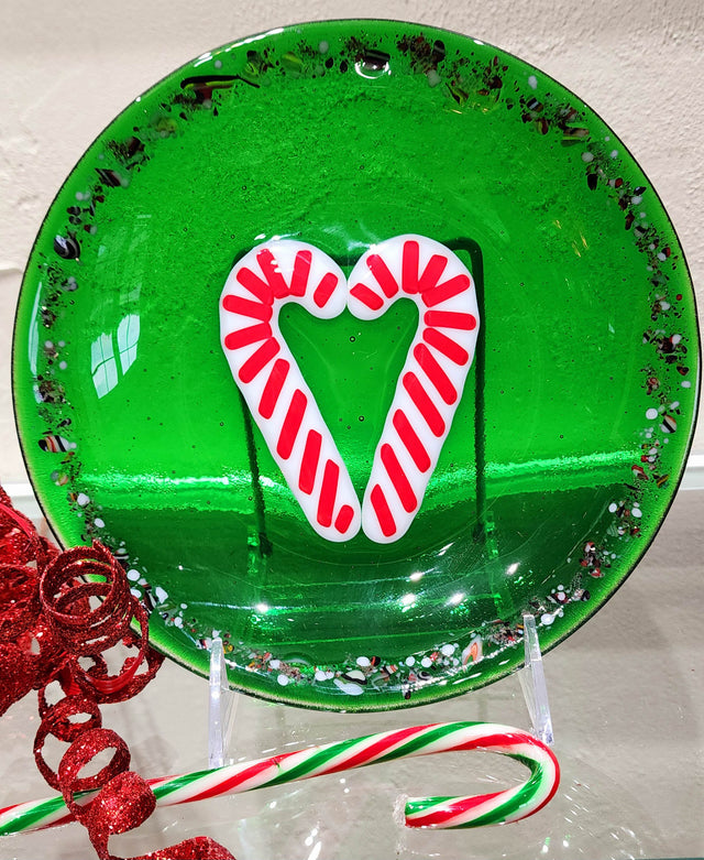 Peppermint Fresh: Fused Glass Bowl