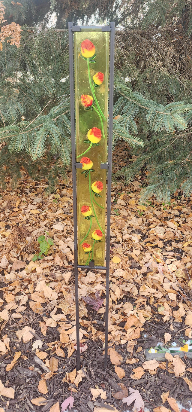 "Cascading Flowers" Outdoor Garden Stake